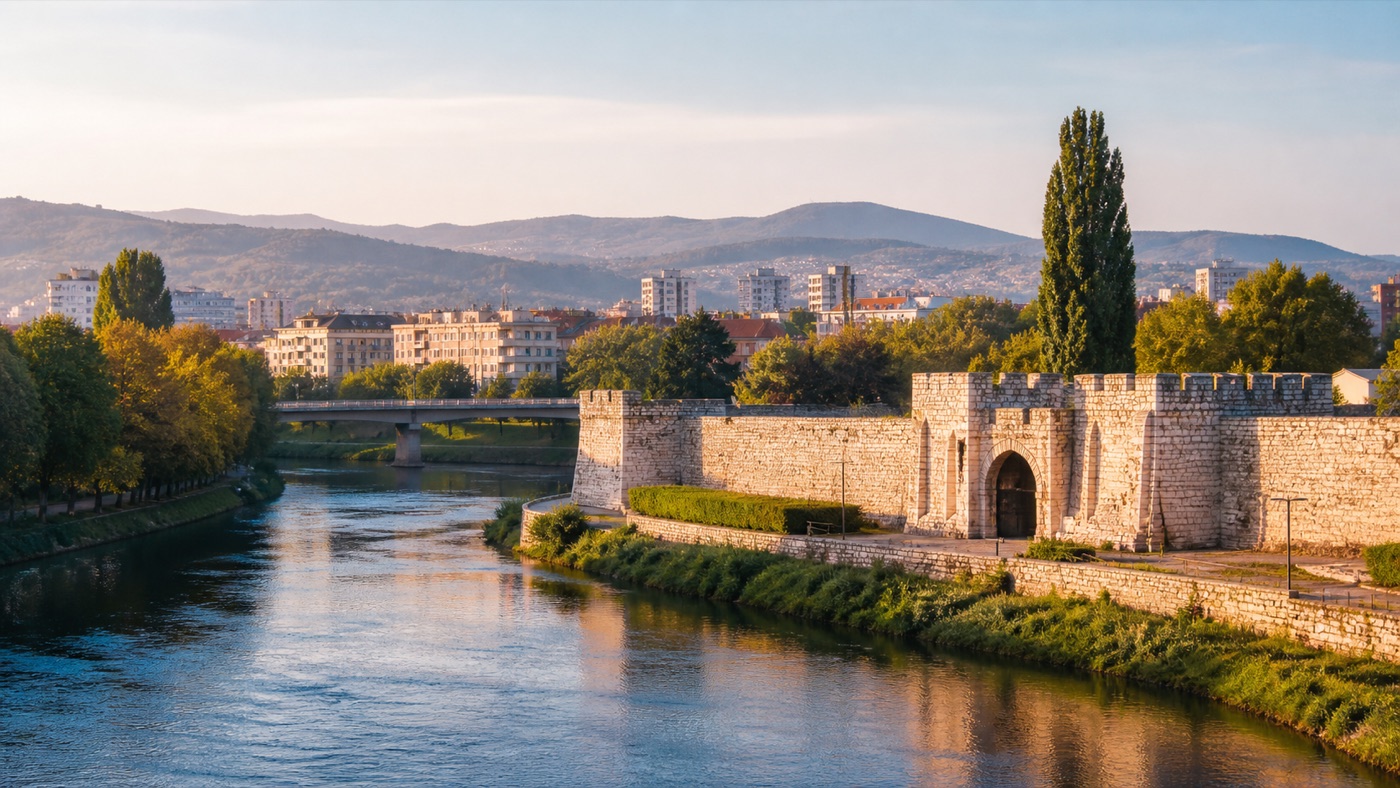Jug Srbije sa Niškom tvrđavom i Nišavom