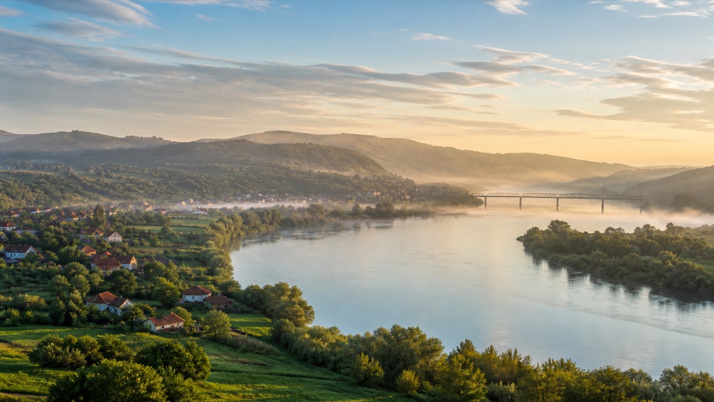 Posavina i Podrinje sa rekom, ravnicom i zelenim brdima